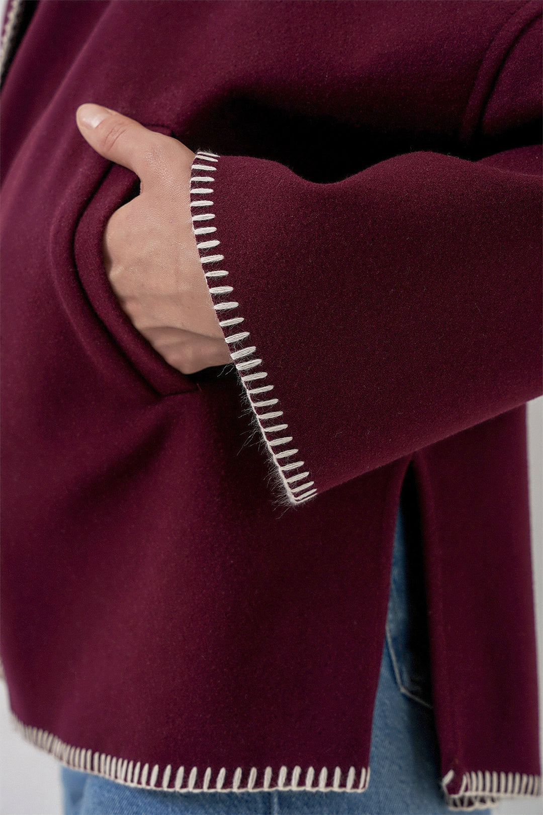 BGD Women Woman Embroidered Coat 9167 - Burgundy - Southampton