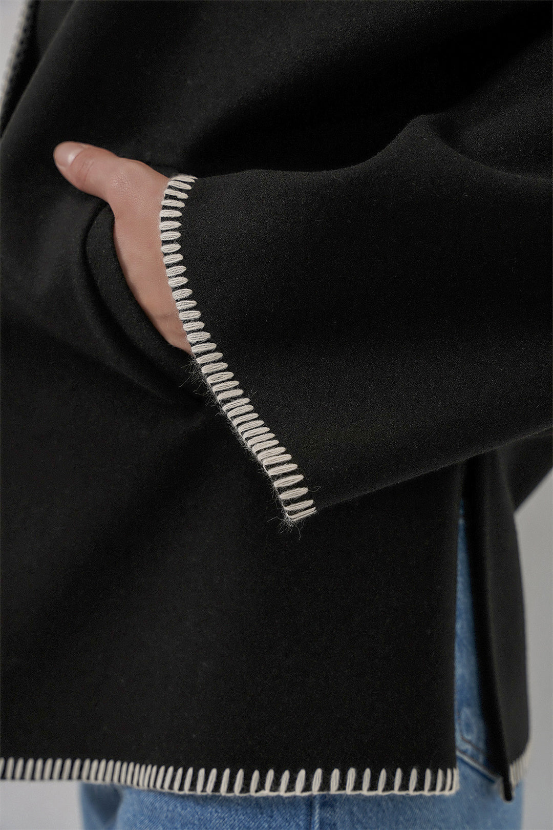 BGD Women Woman Embroidered Coat 9167 - Black - Hilden