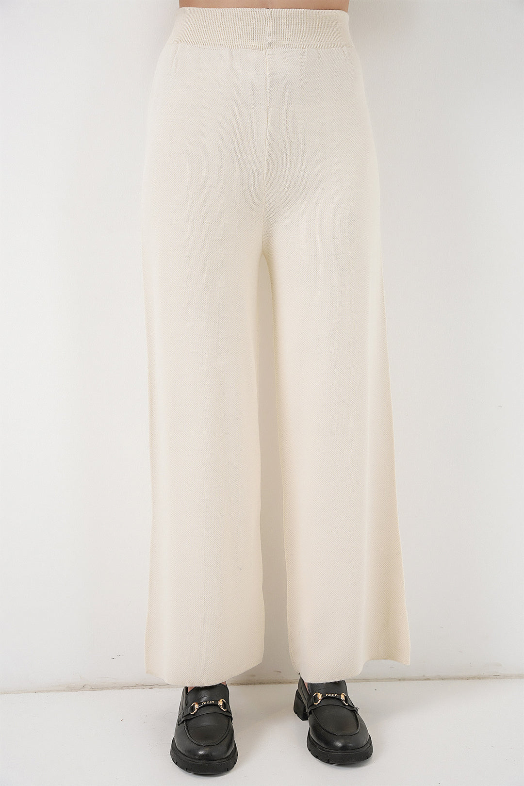 BGD Women Woman Embroidered Knit Cardigan Pants Set 15963 - Ecru - Concord