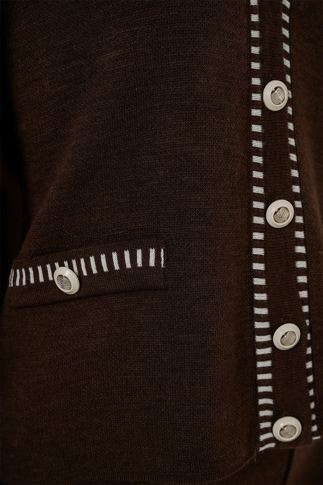 BGD Women Woman Embroidered Knit Cardigan Pants Set 15963 - Brown - Shawinigan