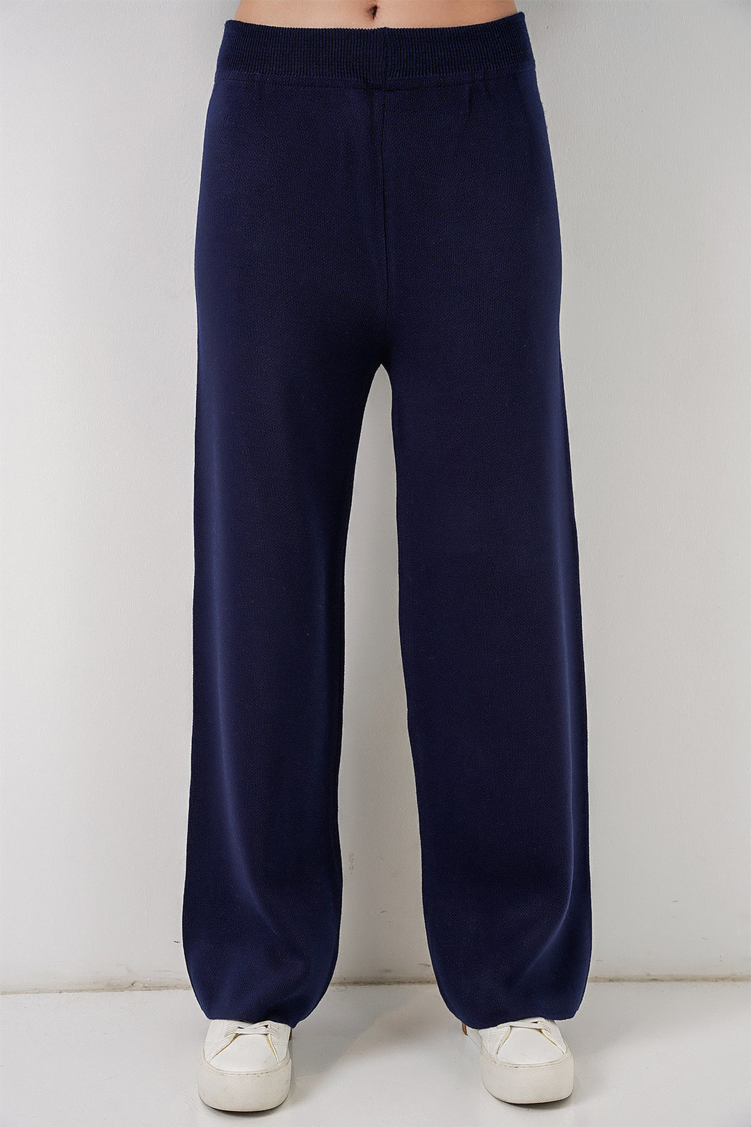 BGD Women Women's Embroidered Knit Cardigan Pants Set 15963 - Navy - Le Cannet