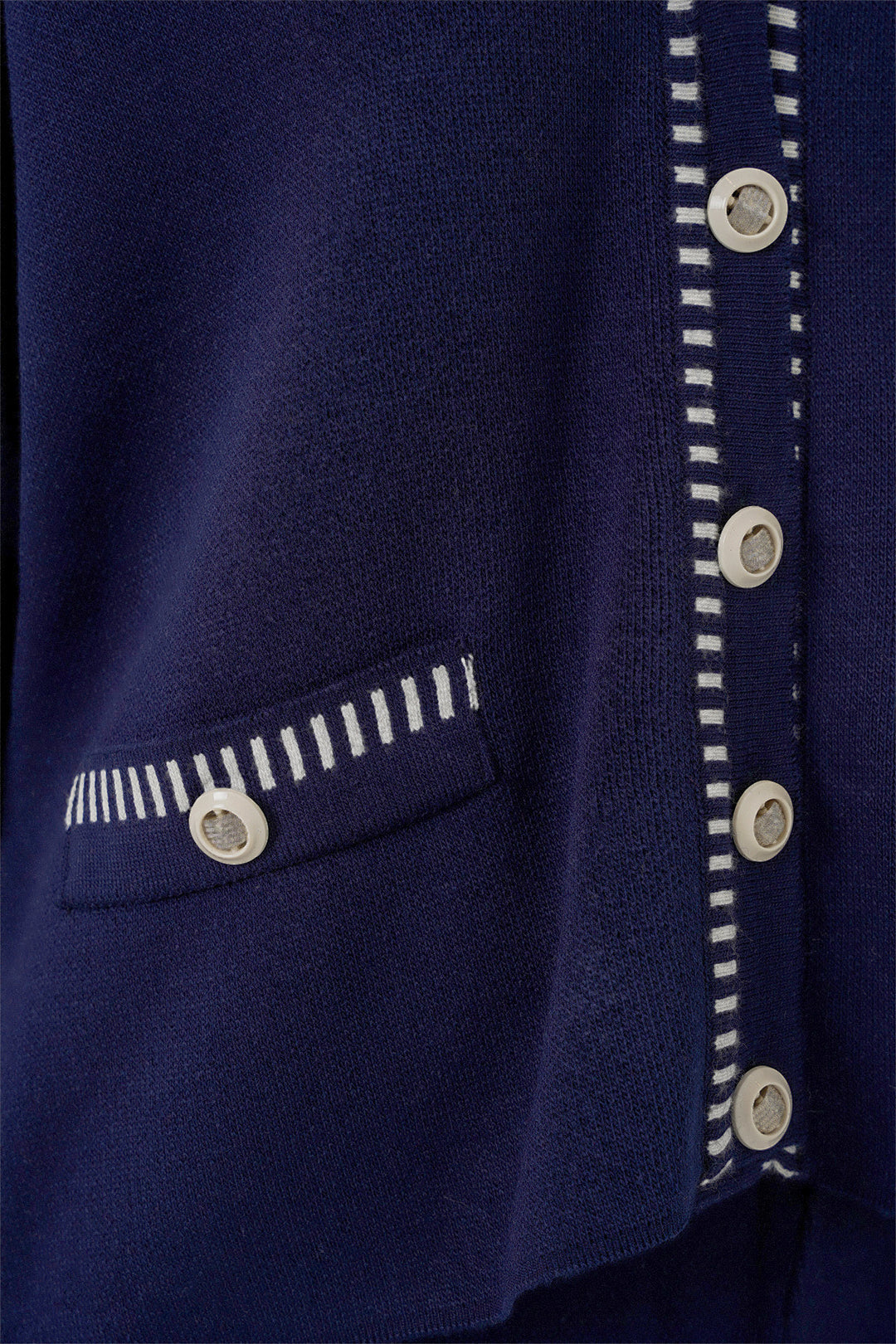 BGD Women Women's Embroidered Knit Cardigan Pants Set 15963 - Navy - Le Cannet