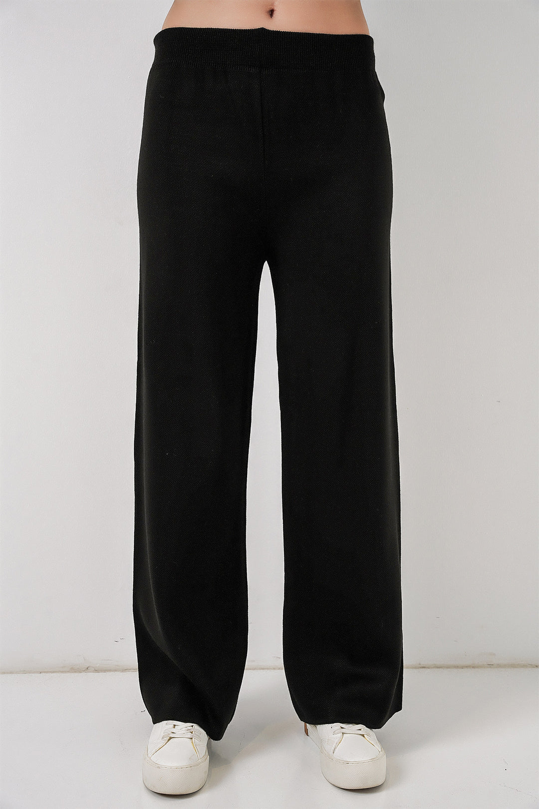 BGD Women Women's Embroidered Knit Cardigan Pants Set 15963 - Black - Villa Victoria