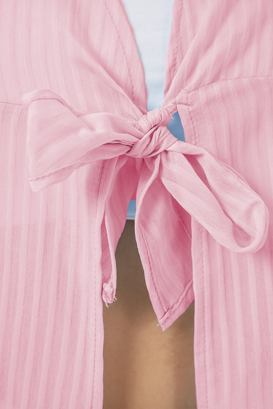 BGD Women Women's Front Lace-Up Blouse 952 - Powder - El Pueblito