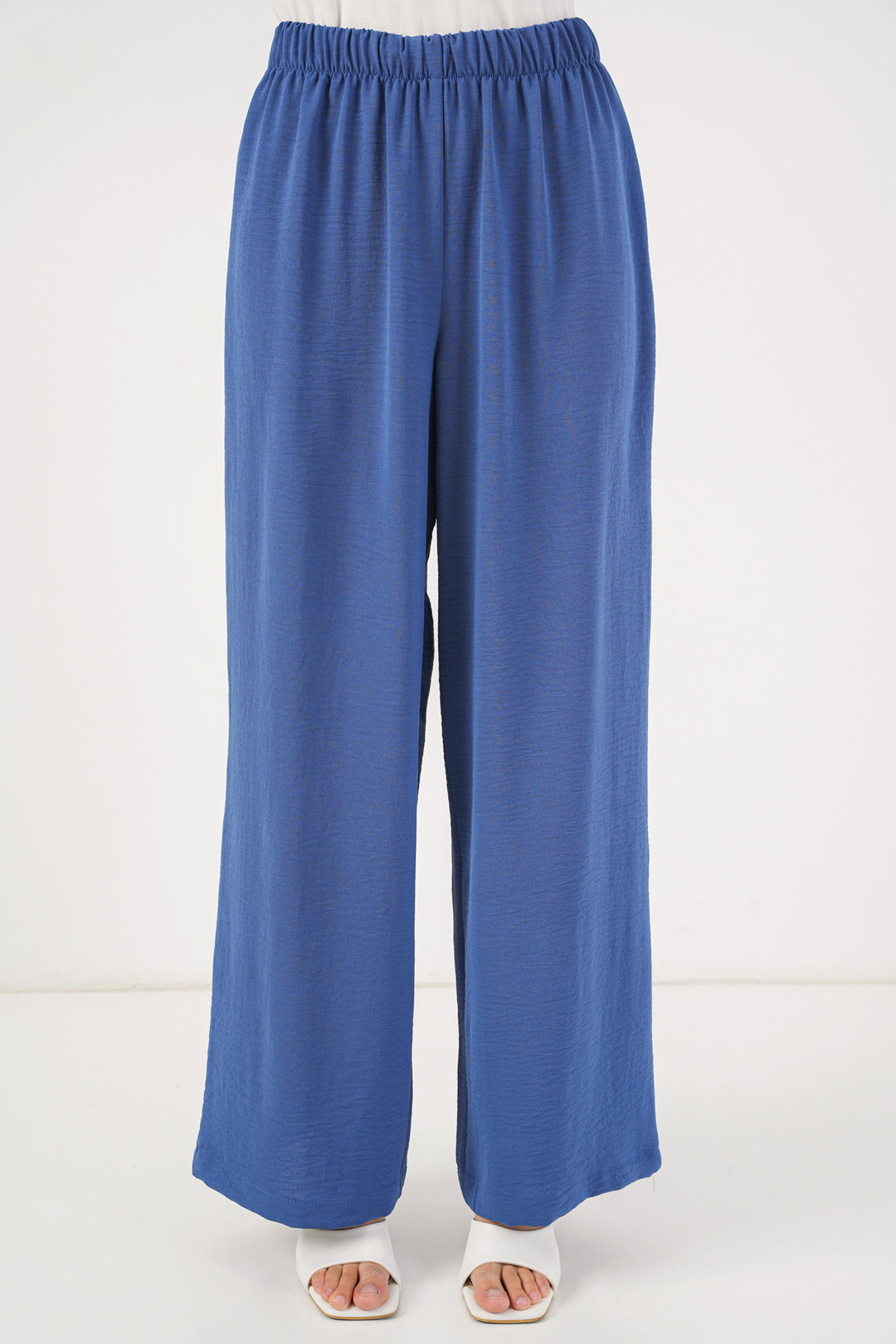 BGD Women Women's Front Lace-Up Tunic Pants Set 6744 - Indigo - Aurora