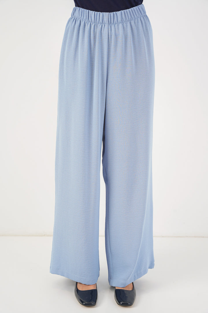 BGD Women Women's Front Lace-Up Tunic Pants Set 6744 - Blue - Nanaimo