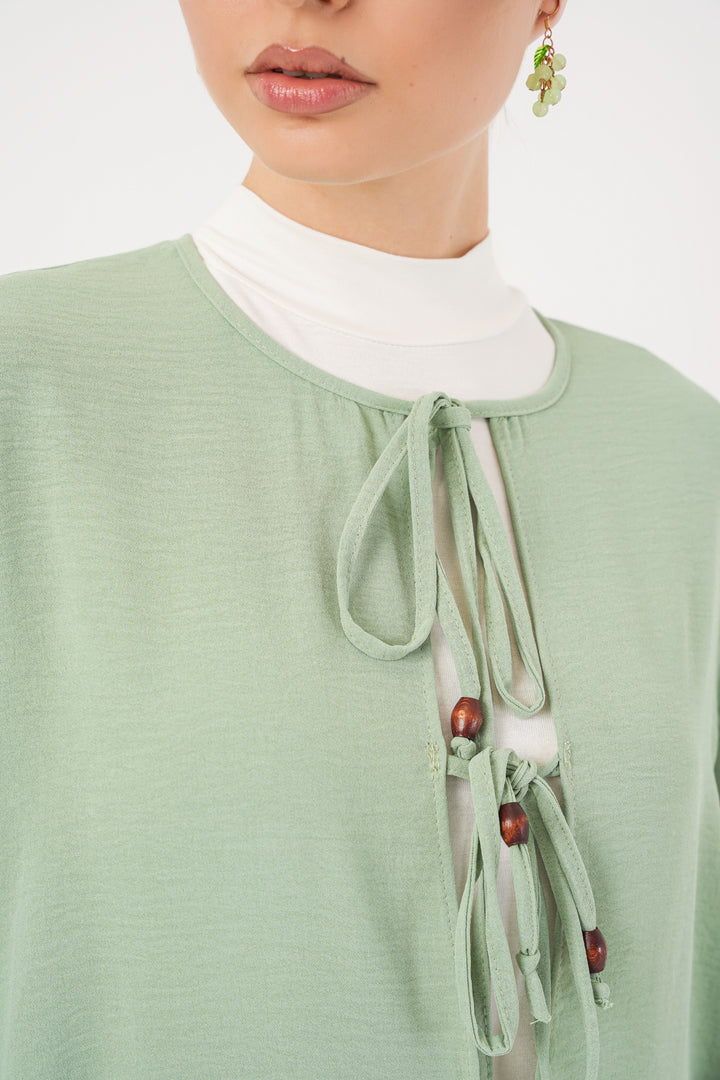 BGD Women Women's Front Lace-Up Tunic Pants Set 6744 - Mint - Dún Dealgan