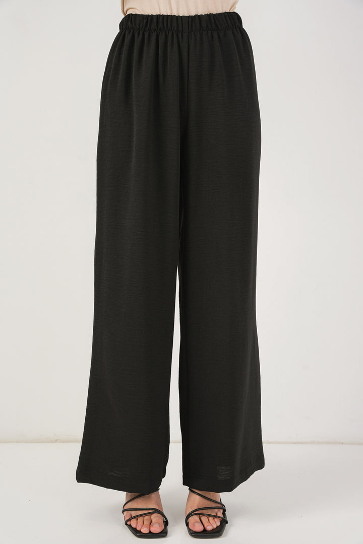 BGD Women Women's Front Lace-Up Tunic Pants Set 6744 - Black - Dovzhansk