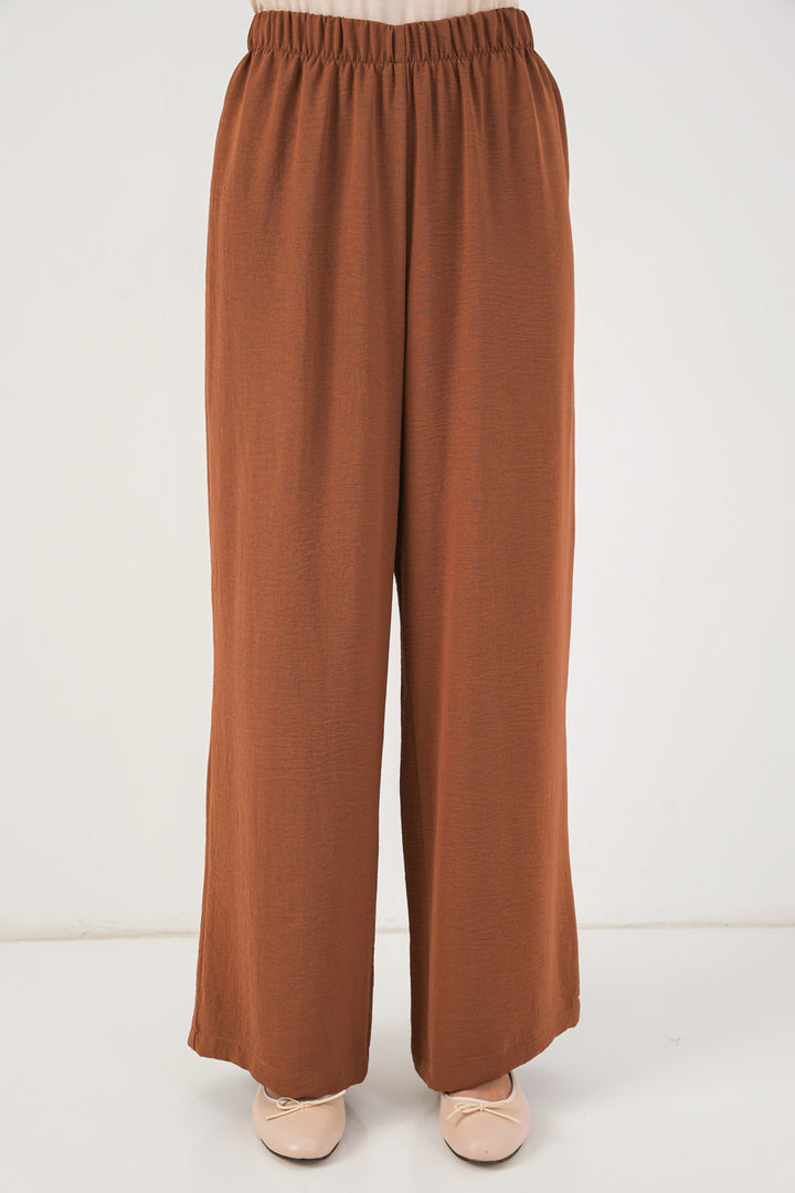 BGD Women Women's Front Lace-Up Tunic Pants Set 6744 - Brown - Huber Heights