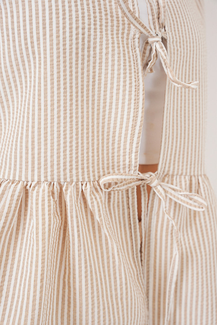 BGD Women Women's Front Tied Blouse 961 - Biscuit - Waiblingen