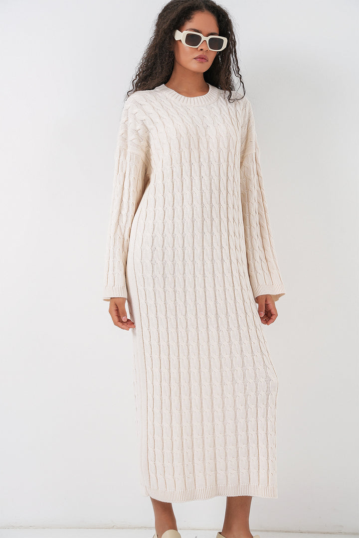 BGD Women Woman Braided Long Tiko Dress 15944 - Ecru - Compiègne