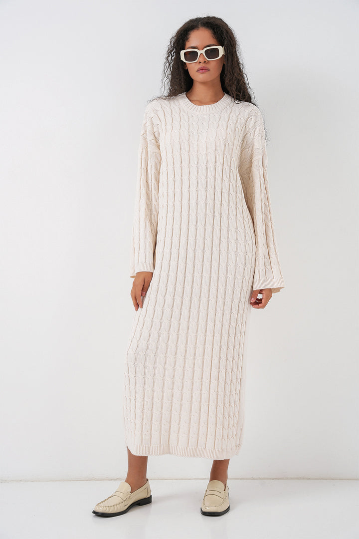 BGD Women Woman Braided Long Tiko Dress 15944 - Ecru - Compiègne