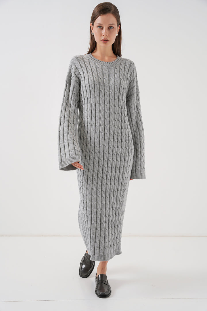 BGD Women Woman Braided Long Tiko Dress 15944 - Gray - Tres Valles