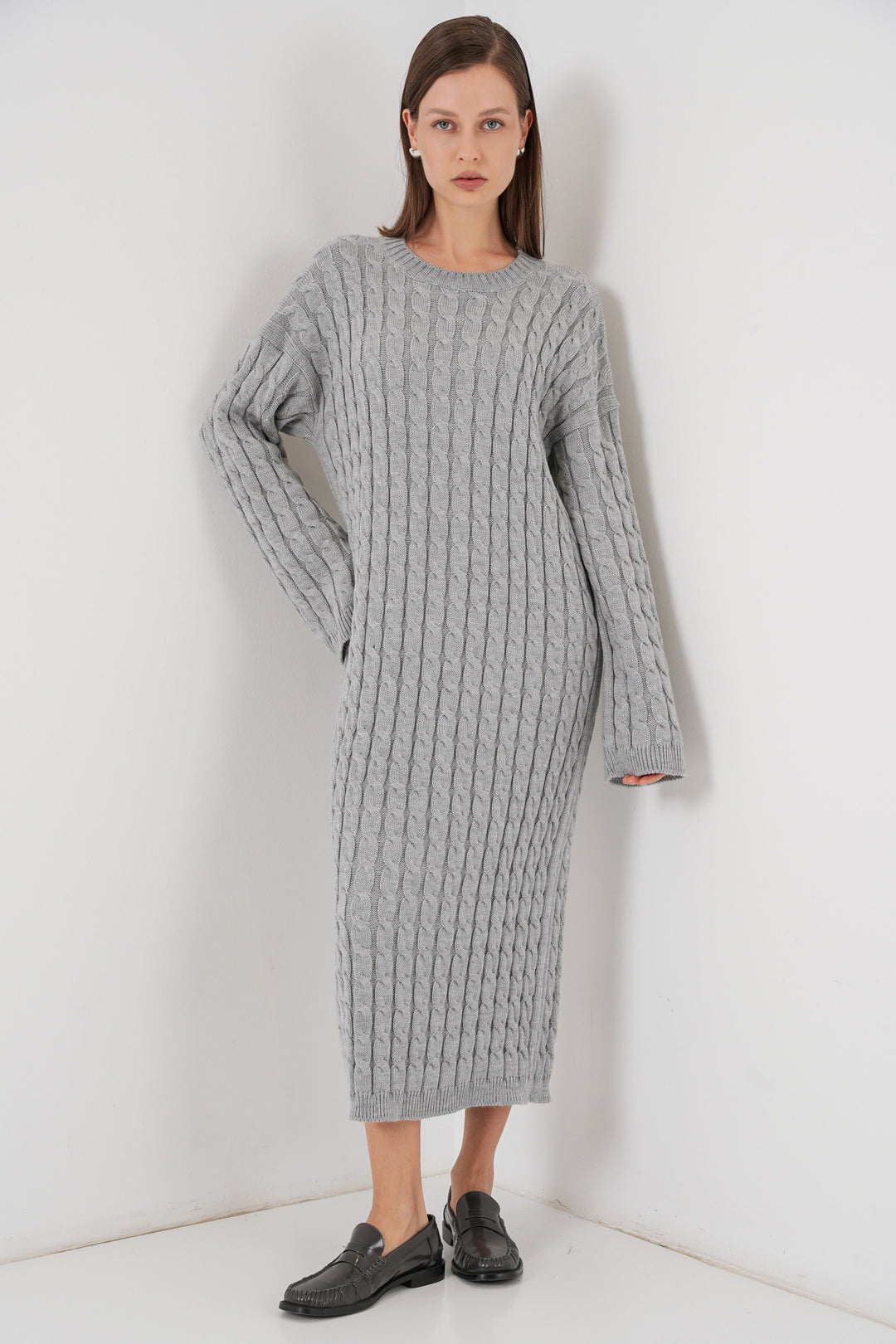 BGD Women Woman Braided Long Tiko Dress 15944 - Gray - Tres Valles