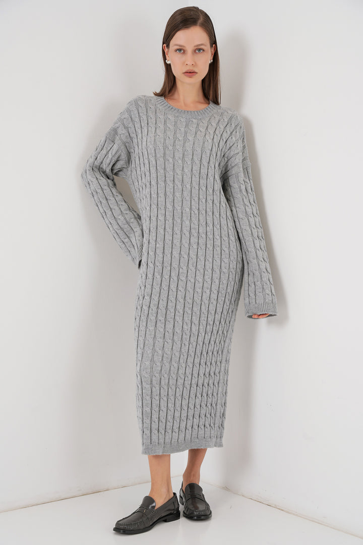 BGD Women Woman Braided Long Tiko Dress 15944 - Gray - Tres Valles