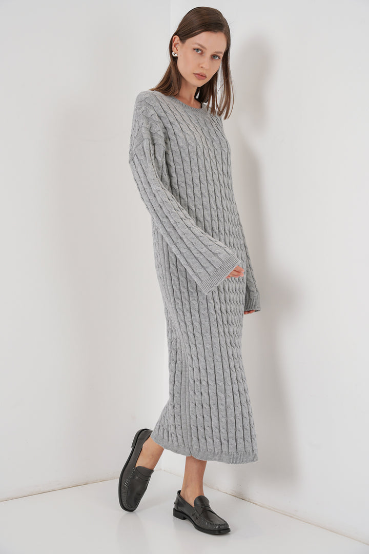 BGD Women Woman Braided Long Tiko Dress 15944 - Gray - Tres Valles