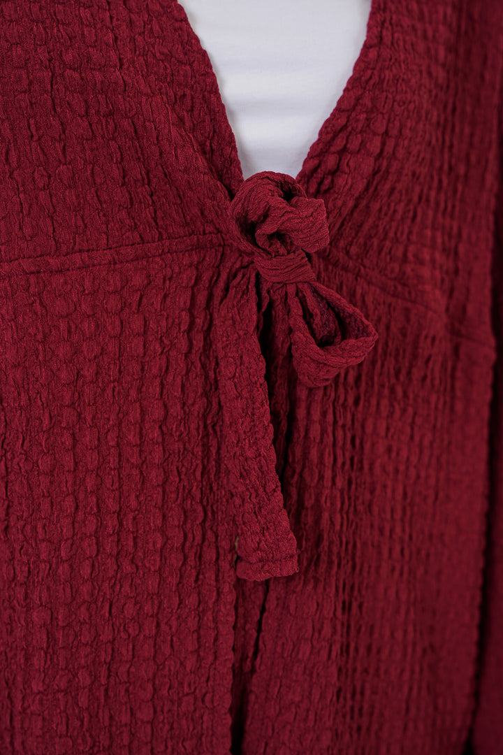 BGD Women Kadın Örme Bluz Pantolon İkili Takım 30052 - Bordo - Saint-Ouen