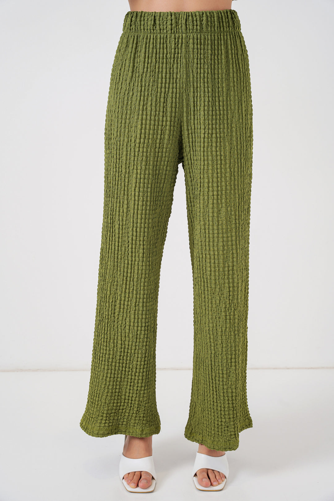 BGD Women Woman Knitted Blouse Pants Set 30052 - Dark Green - Ontario