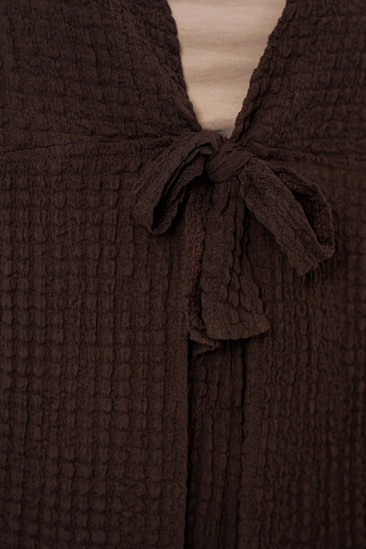 BGD Women Women's Knitted Blouse Pants Set 30052 - Brown - San Luis Obispo