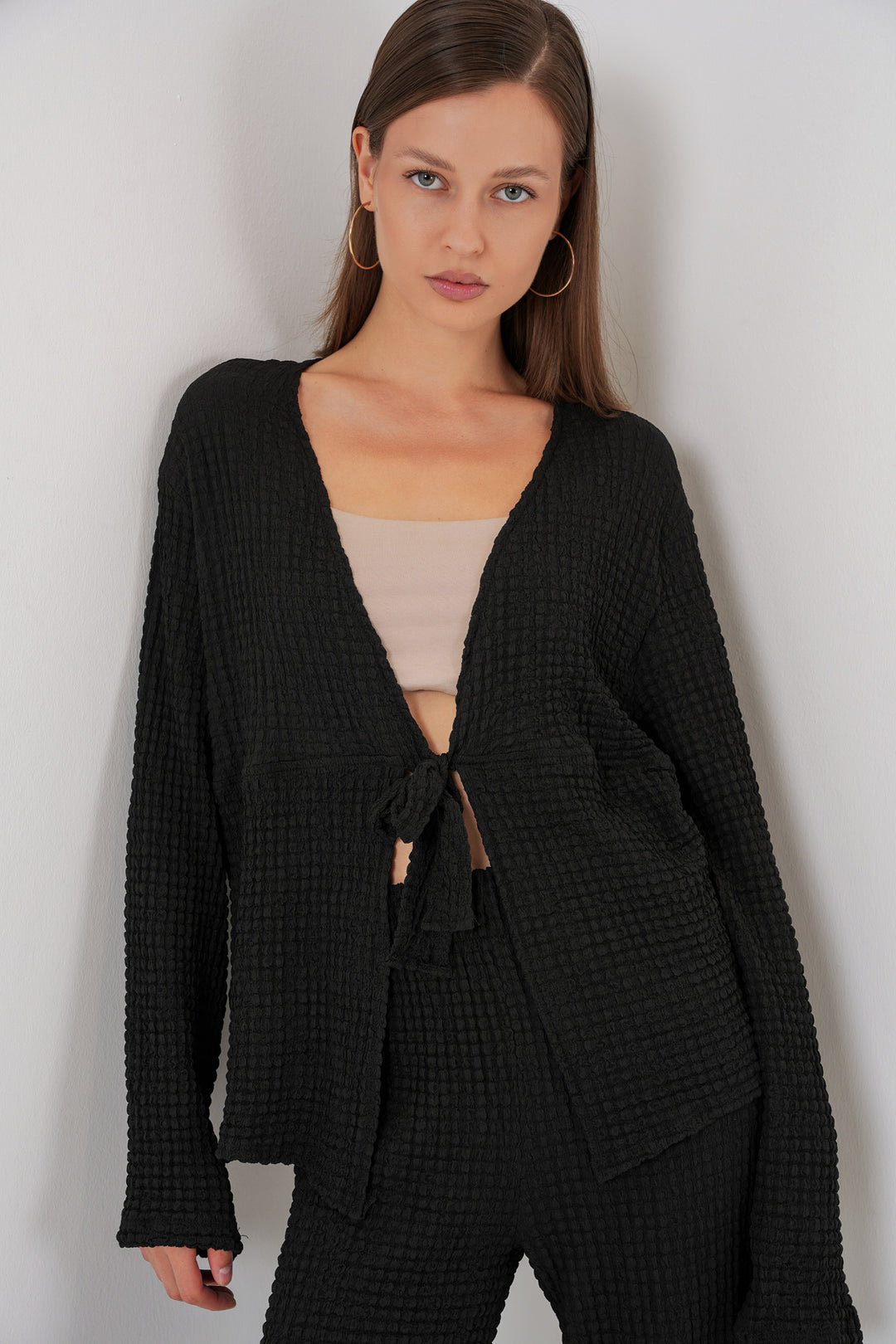 BGD Women Woman Knitted Blouse Pants Set 30052 - Black - Sint-Niklaas