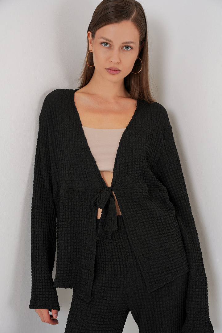 BGD Women Woman Knitted Blouse Pants Set 30052 - Black - Sint-Niklaas