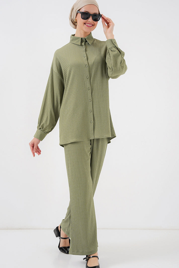 BGD Women Woman Knitted Hijab Top Bottom Set 6711 - Çağla - Alexandria