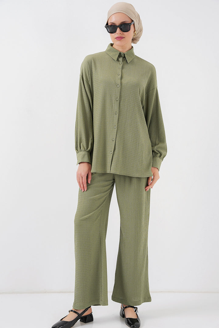 BGD Women Woman Knitted Hijab Top Bottom Set 6711 - Çağla - Alexandria