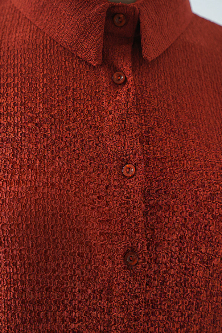 BGD Women Woman Knitted Hijab Top Bottom Set 6711 - Terracotta - San Javier