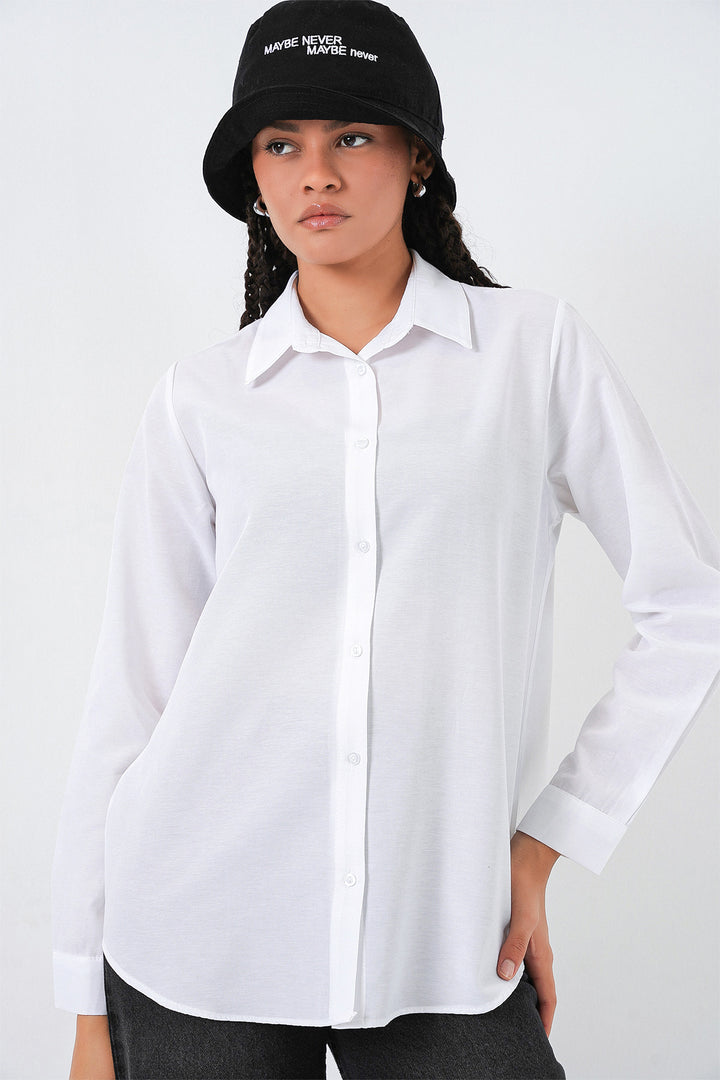 BGD Women Women's Oversize Basic T-Shirt 20349 - White - Frankenthal