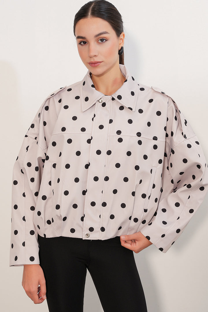 BGD Women Kadın A.Ekru Oversize Süet Ceket 1055 - A.Ekru - Conway