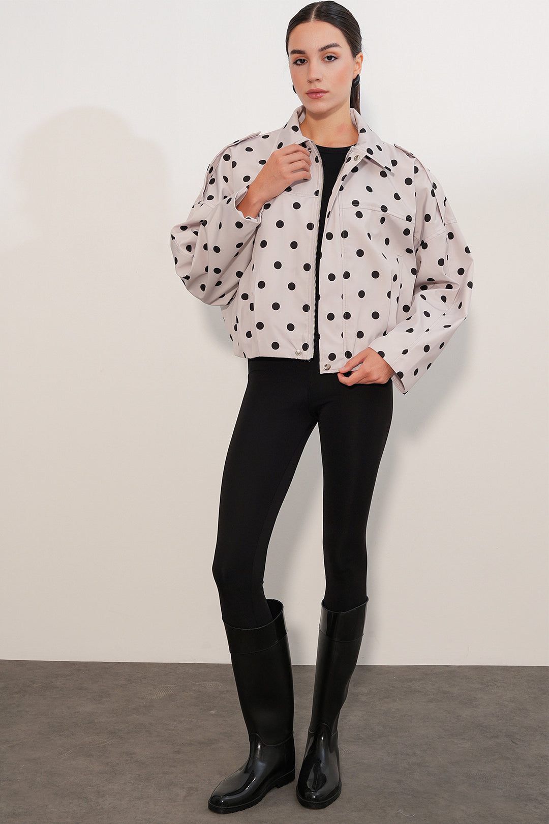 BGD Women Kadın A.Ekru Oversize Süet Ceket 1055 - A.Ekru - Conway
