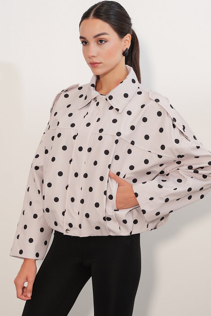BGD Women Kadın A.Ekru Oversize Süet Ceket 1055 - A.Ekru - Conway