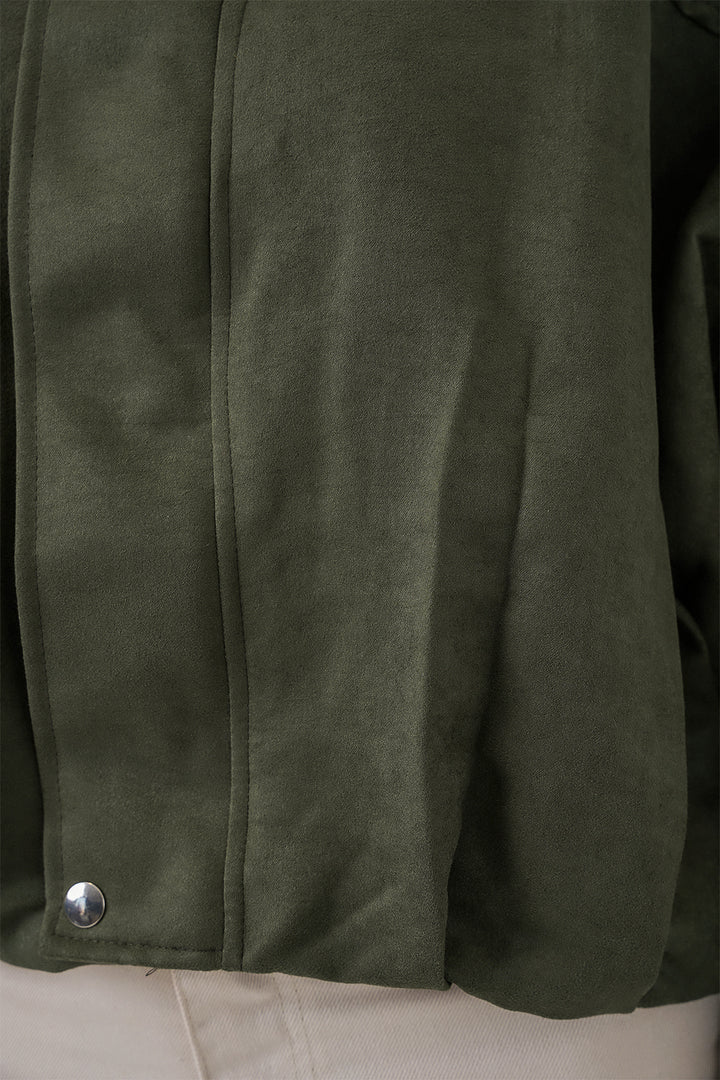 BGD Women Kadın Oversize Süet Ceket 1055 - A.Haki - Molfetta