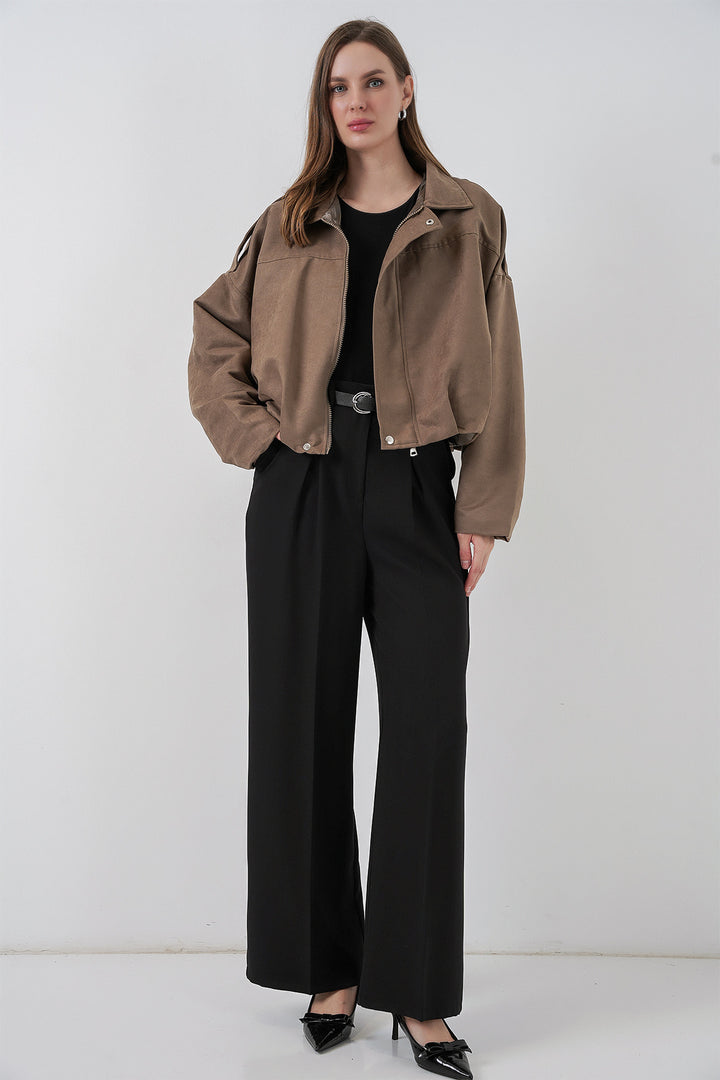 BGD Women Women's Oversize Suede Jacket 1055 - Dark Khaki - Orpington