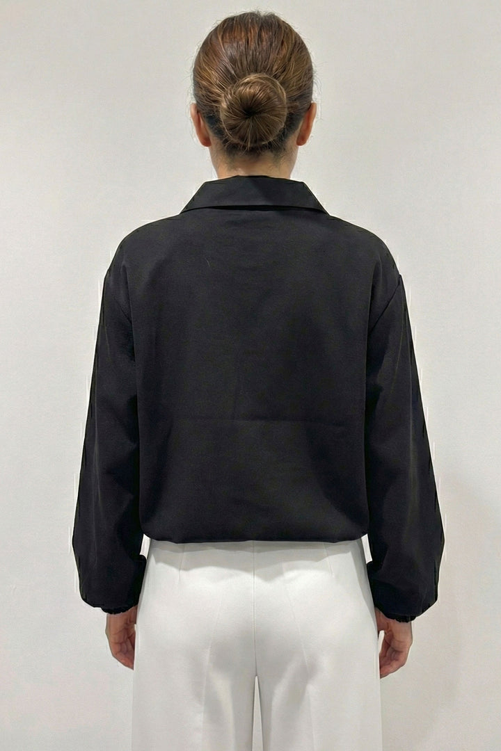 BGD Women Women's Oversized Zippered Jacket 0735 - Black - Blackburn