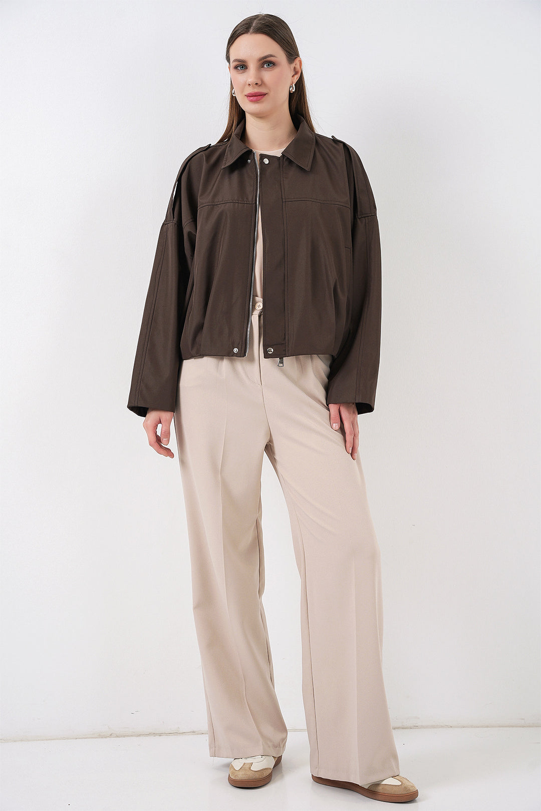 BGD Women Woman Oversize Short Jacket 0732 - Brown - Dreieich