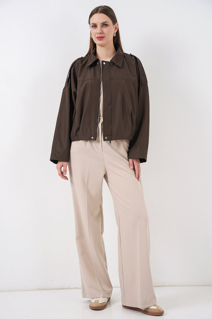 BGD Women Woman Oversize Short Jacket 0732 - Brown - Dreieich