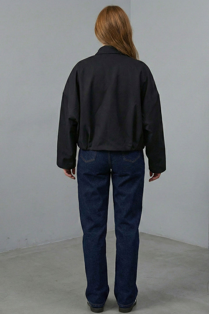 BGD Women Kadın Oversize Kısa Ceket 0732 - Siyah - Saarbrücken