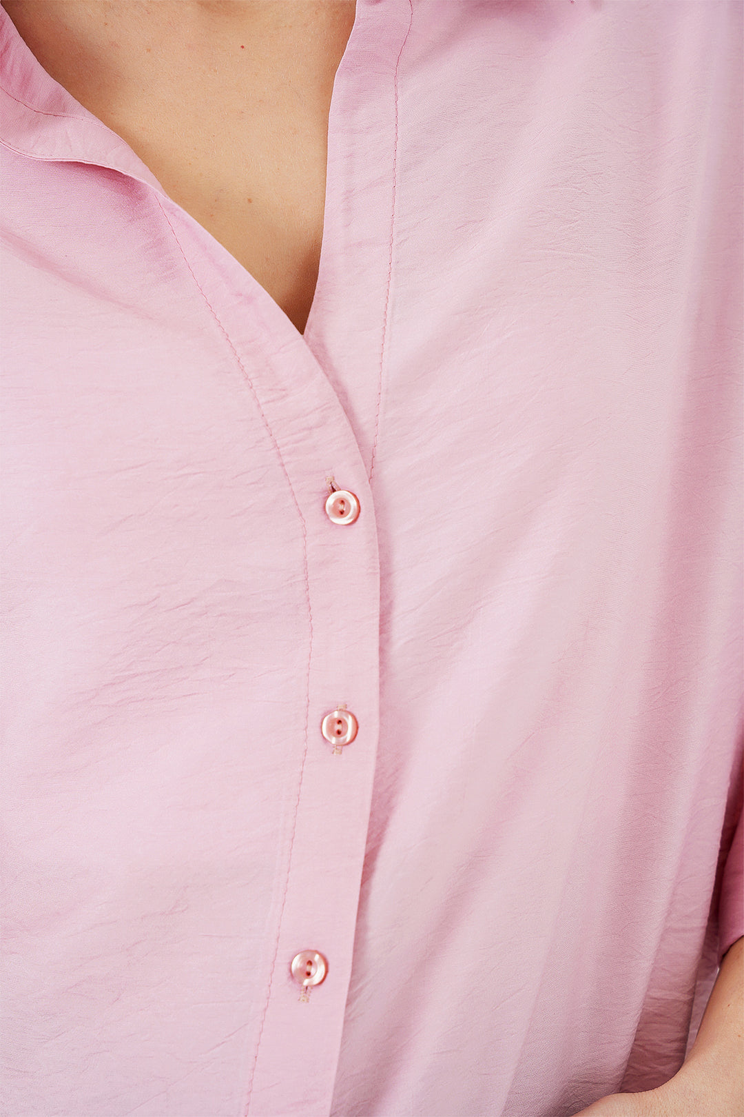 BGD Women Women's Oversize Short Sleeve Shirt 20315 - Pink - Schio