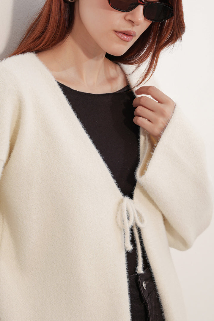 BGD Women Kadın Oversize Triko Hırka 15972 - Krem - Juana Díaz