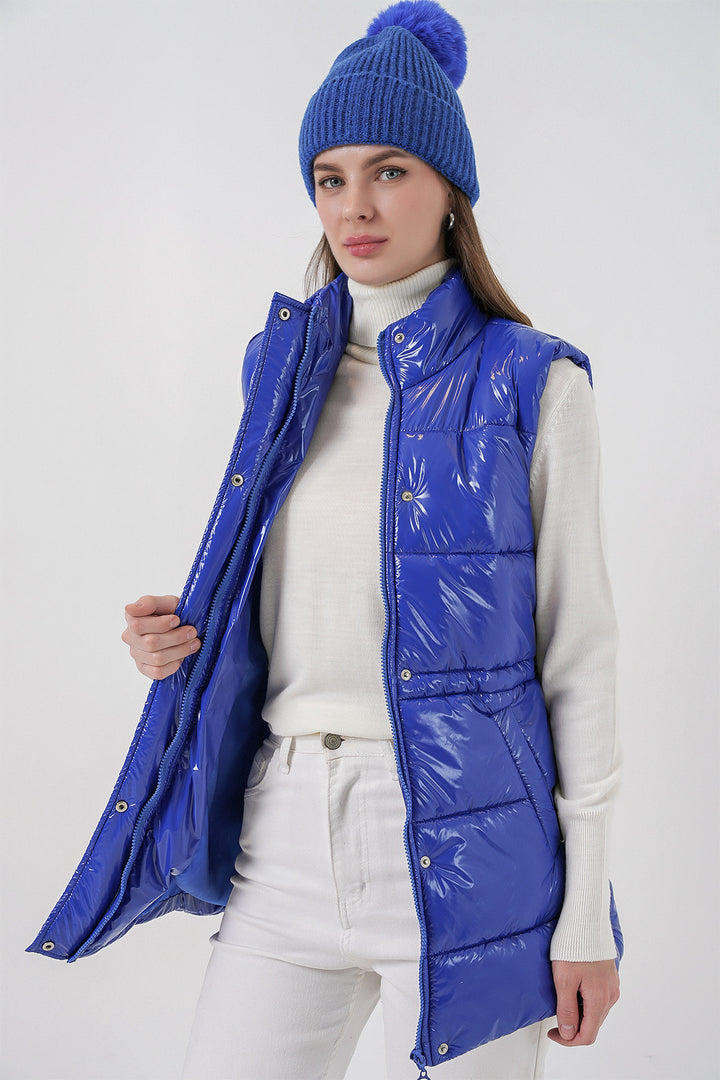 BGD Women Kadın Parlak Şişme Yelek 5218 - Saks - Warren