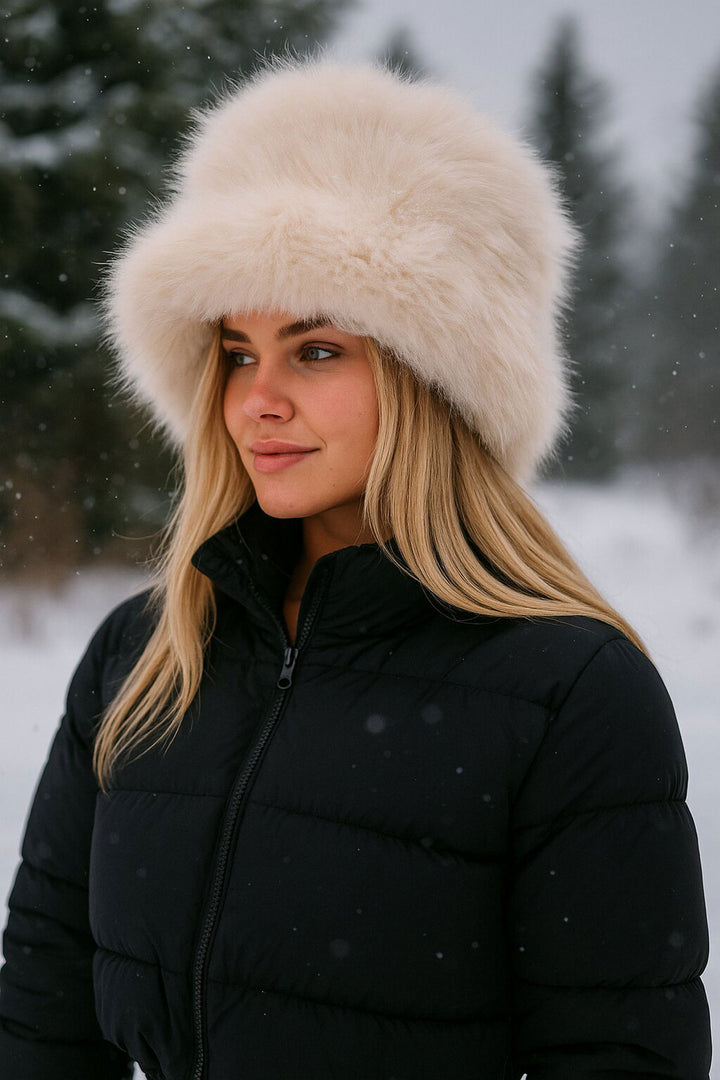 BGD Women Woman Plush Beanie Hat 010194 - Beige - Exmouth