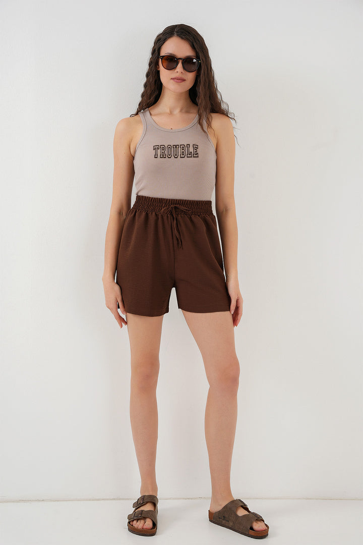 BGD Women Women's Comfort Fit Shorts 5327 - Brown - Bucha