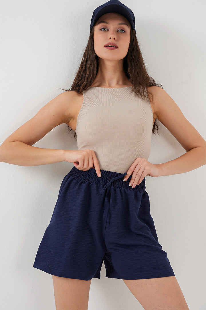 BGD Women Women's Comfort Fit Shorts 5327 - Navy Blue - Tequisquiapan