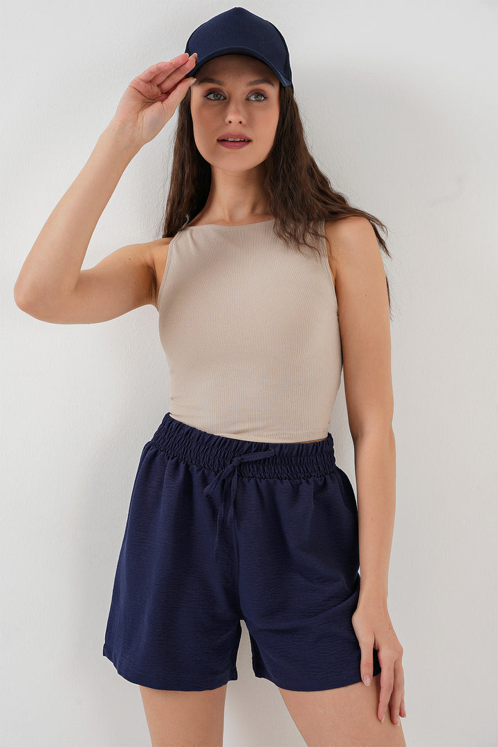 BGD Women Women's Comfort Fit Shorts 5327 - Navy Blue - Tequisquiapan