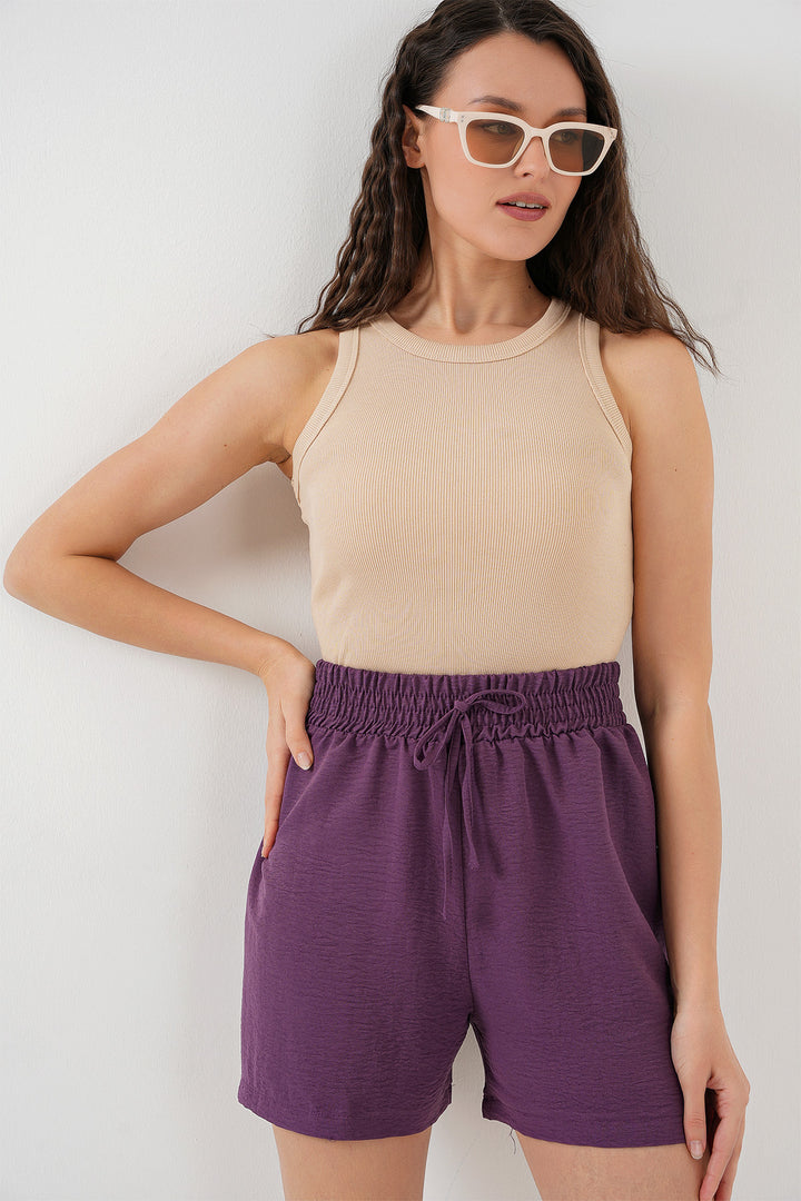 BGD Women Women's Comfort Fit Shorts 5327 - Purple - Albuquerque