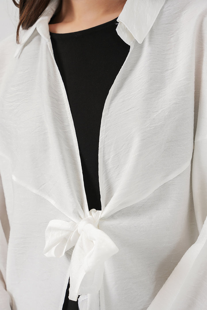 BGD Women Kadın Salaş Bağcıklı Kimono 5981 - Beyaz - Câmara de Lobos