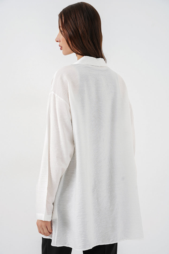 BGD Women Kadın Salaş Bağcıklı Kimono 5981 - Beyaz - Câmara de Lobos