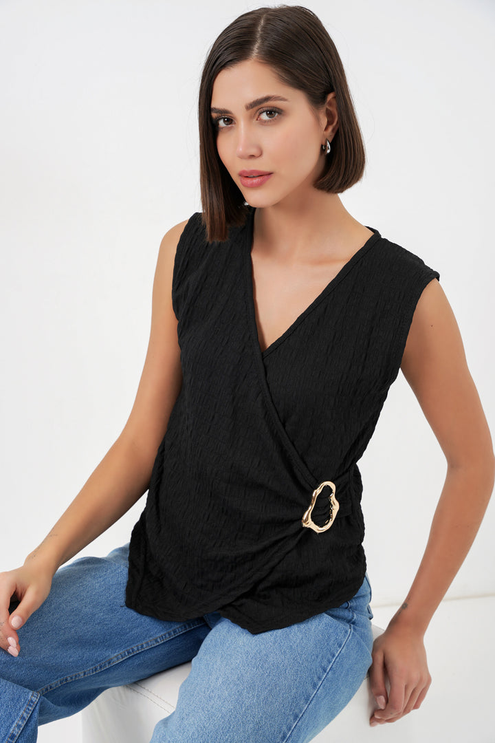 BGD Women Kadın Sıfır Kol Örme Bluz 988 - Siyah - Neuilly-sur-Marne