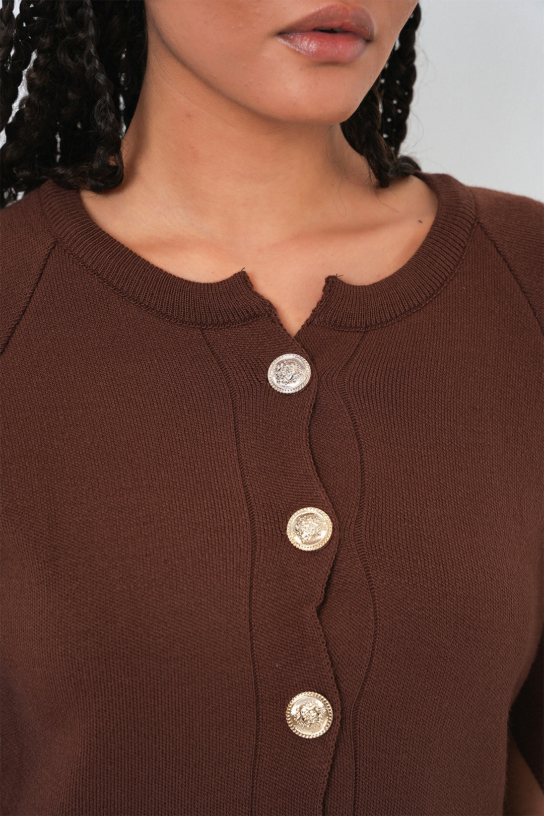 BGD Women Women's Knitted Poncho Cardigan 15965 - Brown - Hyde